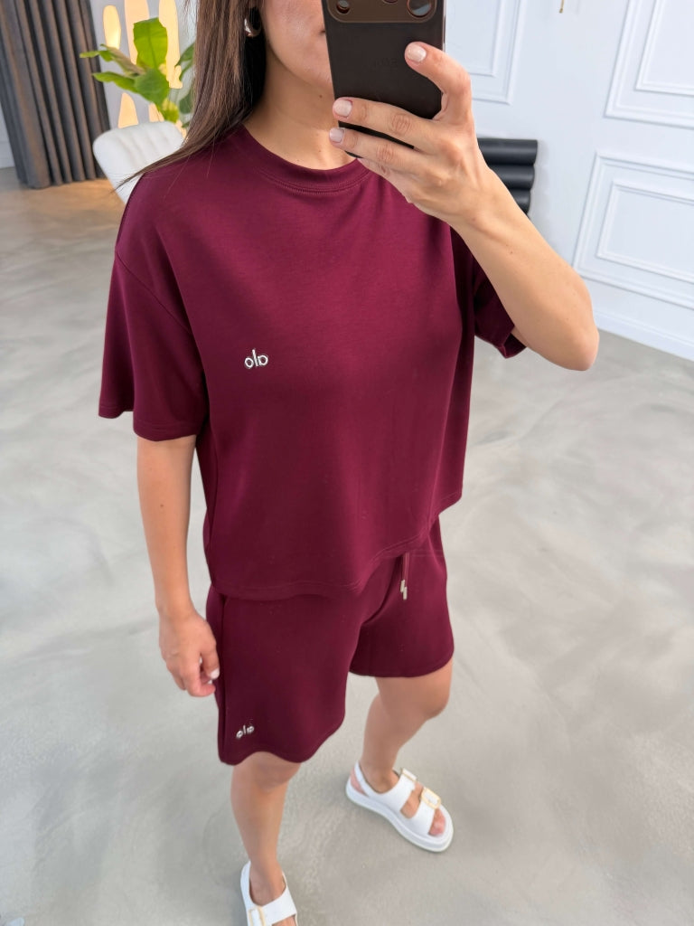 Bordo Orj Marka Şortlu Modal Takım 1024-Bordo