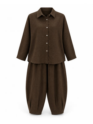 Kahve Gömlek Pantolon Takım M-51513-Kahve