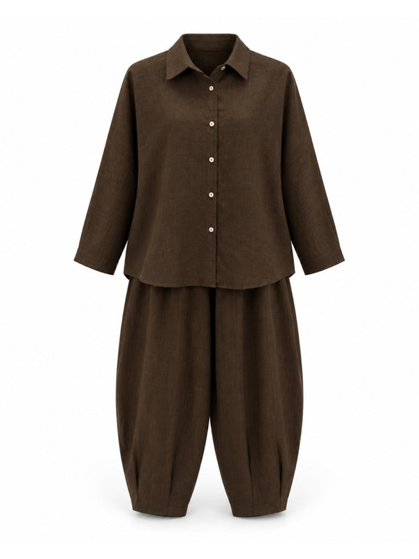 Kahve Gömlek Pantolon Takım M-51513-Kahve