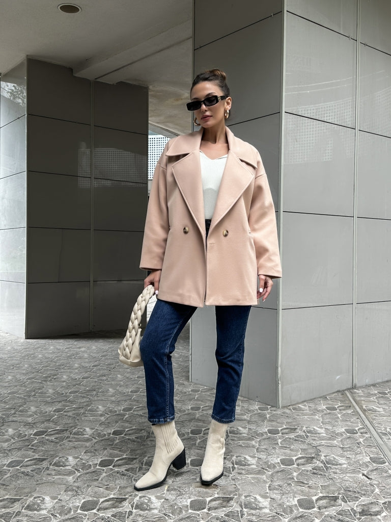 Camel Oversize Kısa Delux Kaban