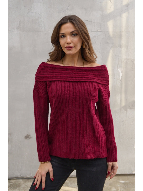 Bordo Degaje Yaka Fitilli Kazak