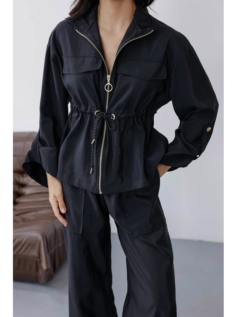 Siyah Bel Büzgülü Paraşüt Takım 0650-Siyah