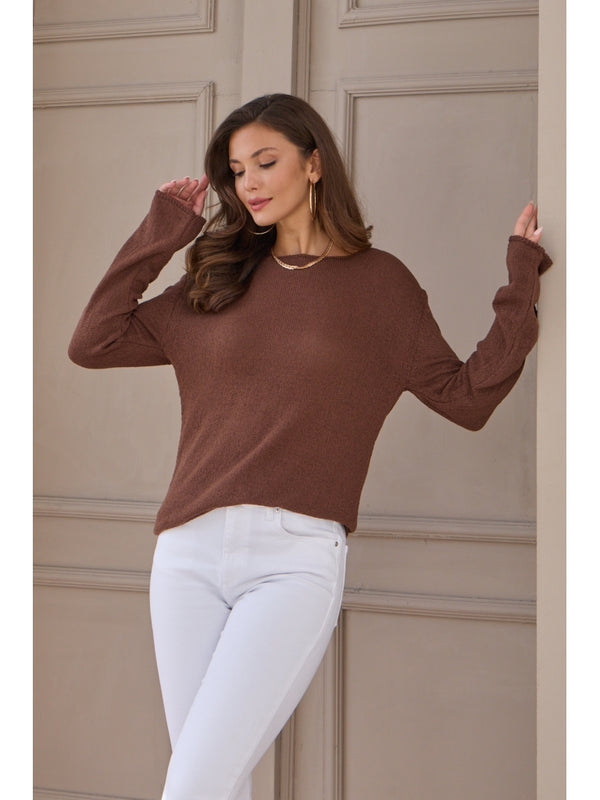 Kahve Massi Model İnce Merserize Triko