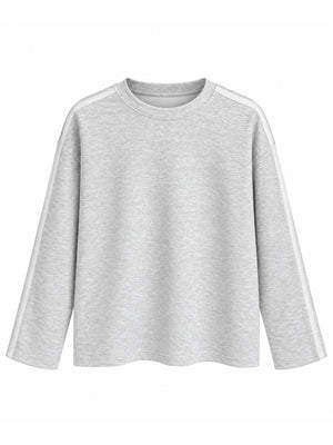 Gri Yanları Şeritli Basic Takım 12096-Gri