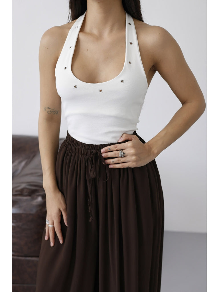 Beyaz Kuşgözü Detaylı Atlet 1060-Beyaz