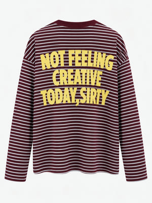 Bordo Mavi Çizgili Arkası Yazılı Sweat M-4865-Bordo