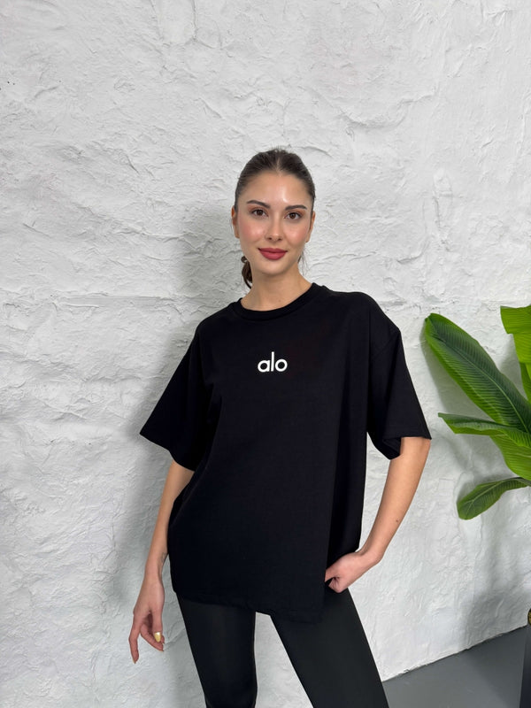 Siyah Orj Marka Basic Tshirt