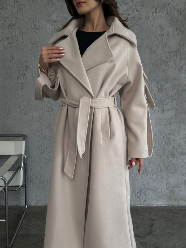 Taş Kolları Cep Detaylı Premium Kaban 20101-Taş