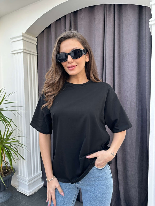 Siyah Oversize Basic Tshirt