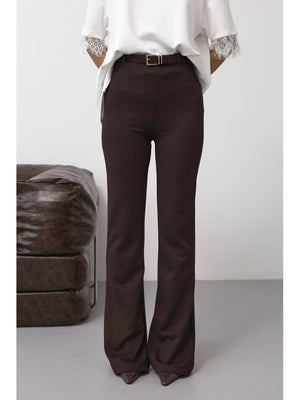 Kahverengi Kemerli İspanyol Pantolon 0099-Kahverengi