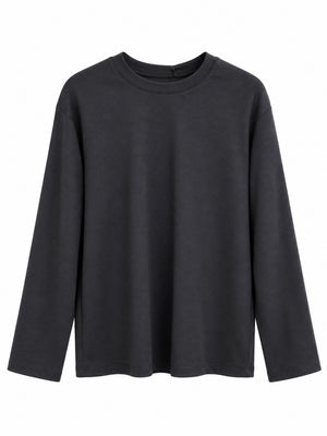 Siyah Bisiklet Yaka Basic Sweat 11448-Siyah