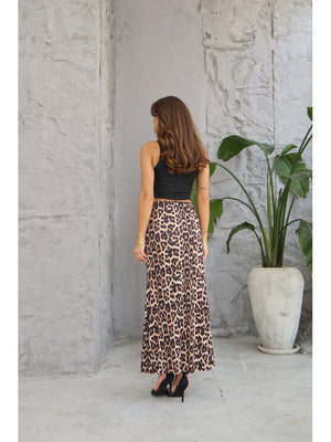 Leopar Desen Maksi Etek