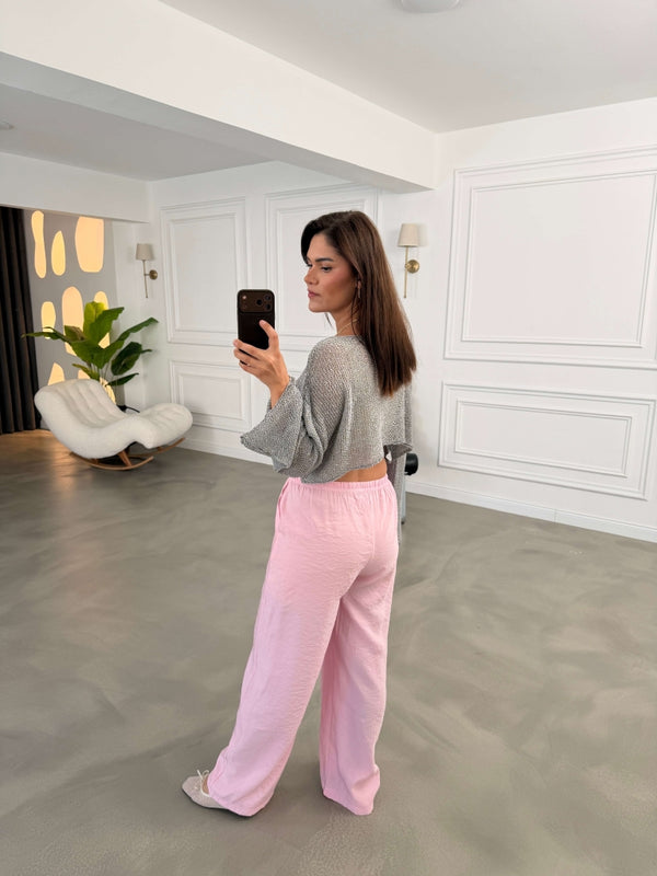Pembe Orj Marka Tencel Pantolon 8002-Pembe