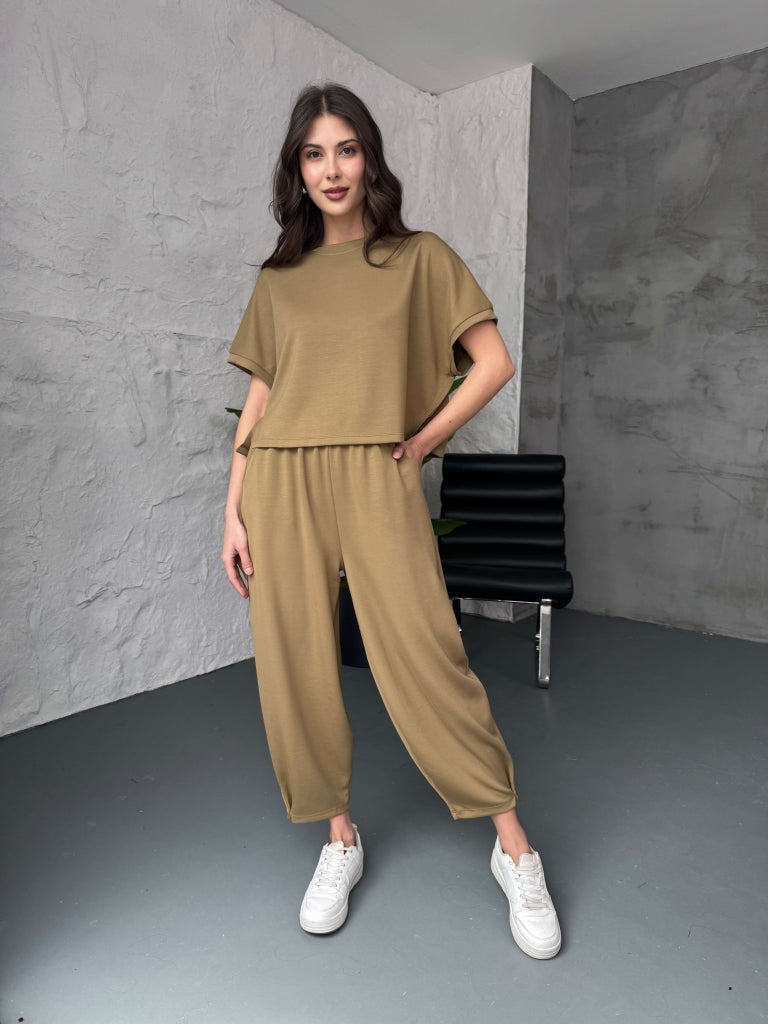 Olive Modal Tshirt Pantolon Takım