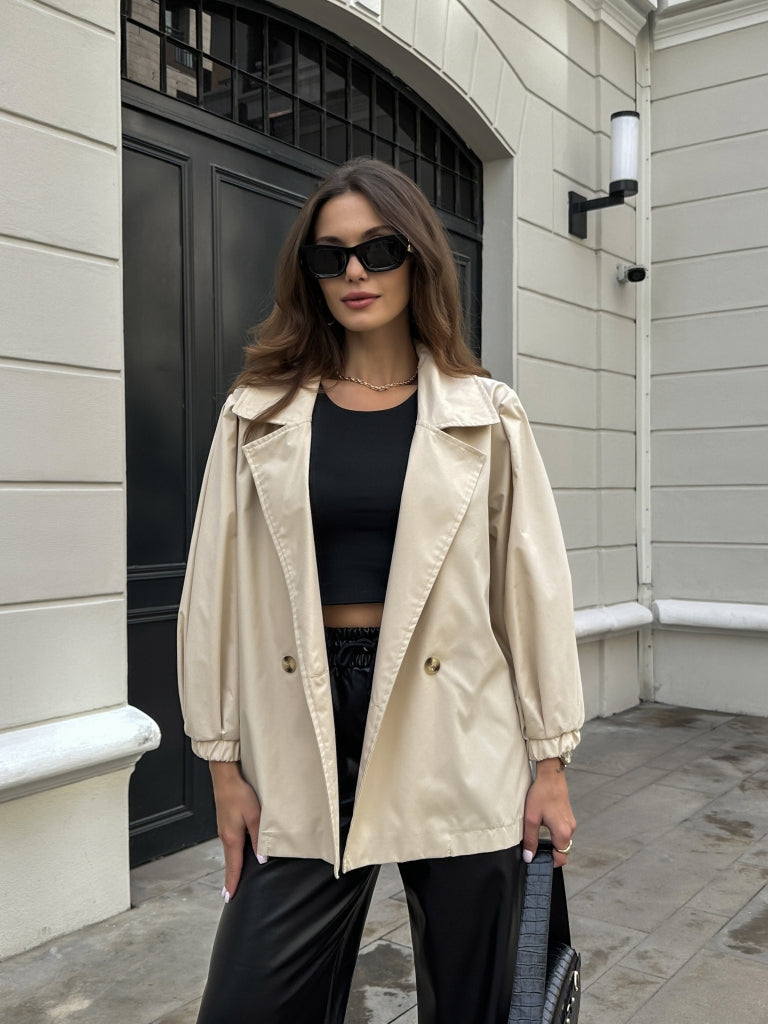 Taş Balon Kol Oversize Trençkot