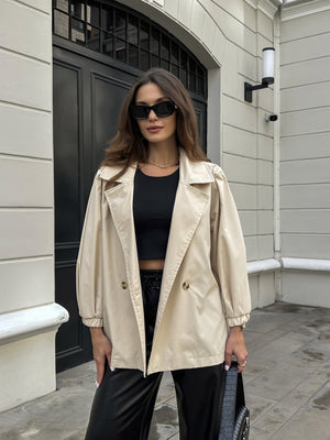 Taş Balon Kol Oversize Trençkot
