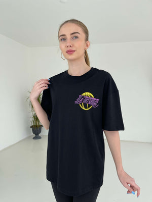 Siyah Lakers Tshırt