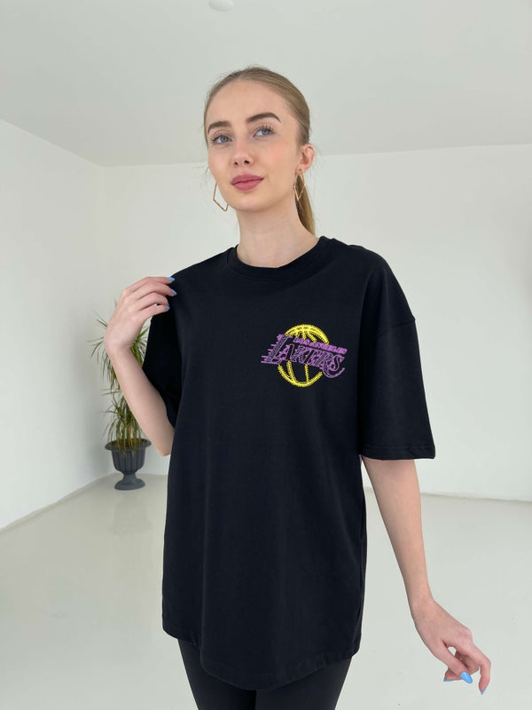 Siyah Lakers Tshırt