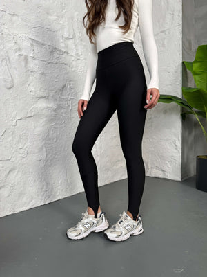 Siyah Topuktan Geçmeli Füzo Tayt 027-Siyah