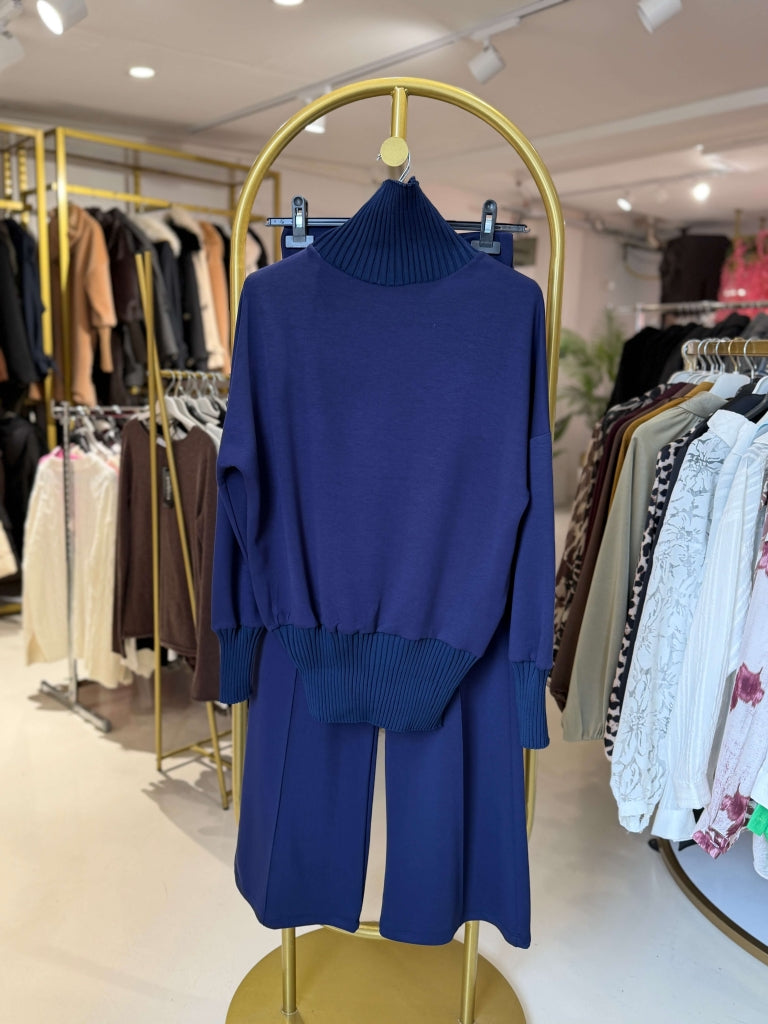 Lacivert Ribana Detaylı Modal Takım EY4084-Lacivert