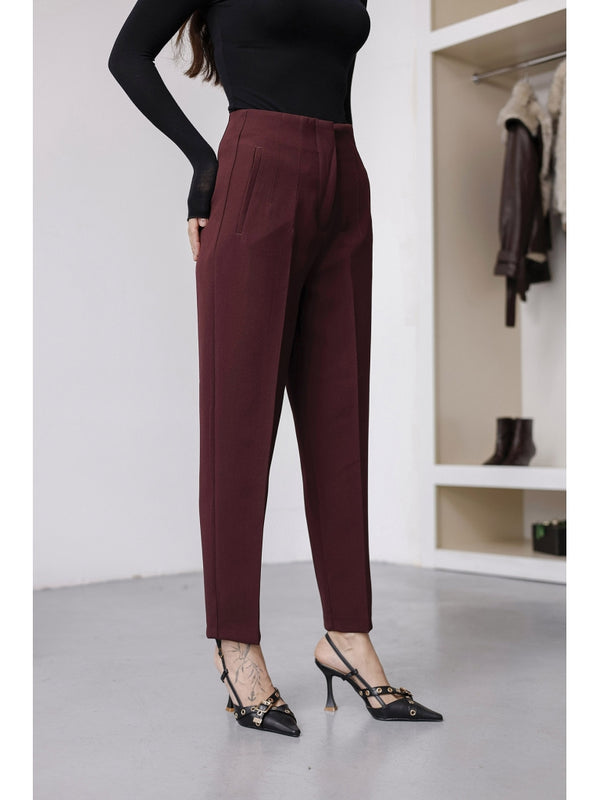 Mürdüm Pensli Havuç Pantolon 50109-BORDO