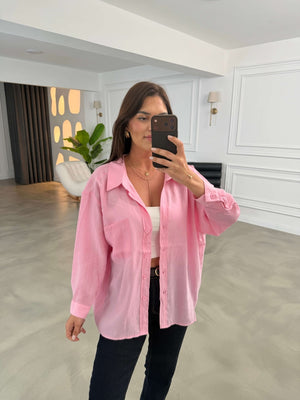 Perry Şeker Pembe Dökümlü Gömlek 4612-Şeker Pembe