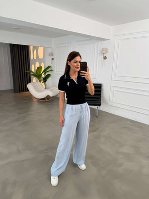 Bebe Mavi Orj Marka Tencel Pantolon 8002-Bebe Mavi