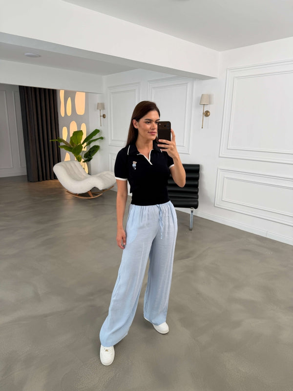 Bebe Mavi Orj Marka Tencel Pantolon 8002-Bebe Mavi