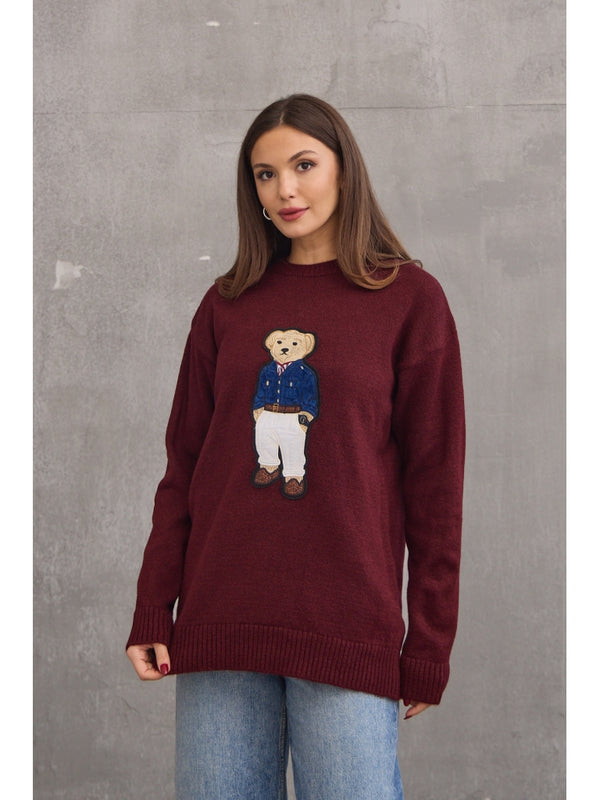 Bordo Bear Detaylı Kazak