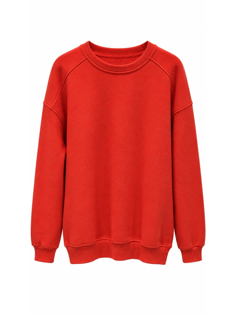 Kırmızı Oversize Şardonlu Sweat M-7912-Kırmızı