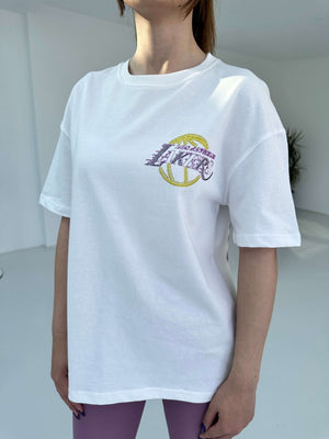 Beyaz Lakers Tshırt