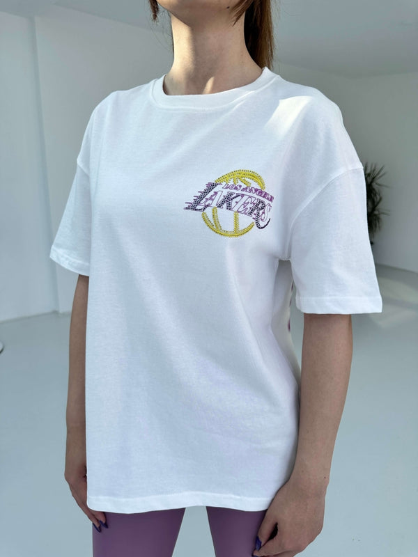 Beyaz Lakers Tshırt