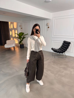 Kahverengi Vintage Balon Jean 0107-Kahverengi