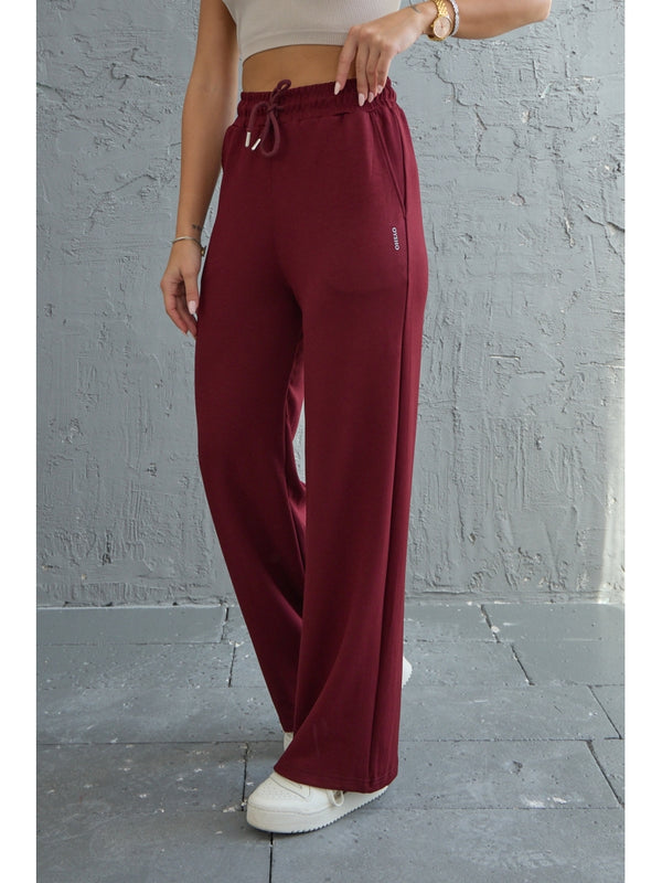 Bordo Oysh Palazzo Modal Pantolon EY-075-BORDO