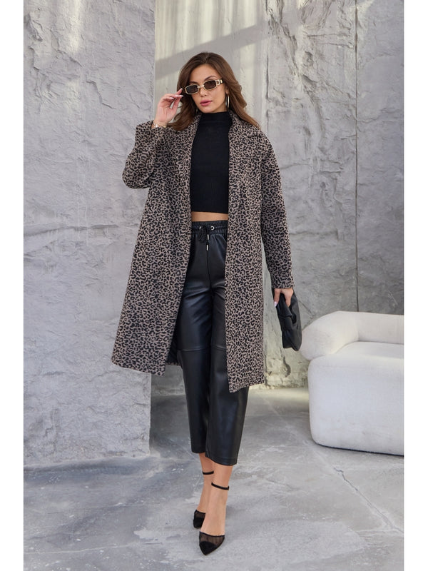 Leopar Desen Tek Düğme Zara Model Kaban