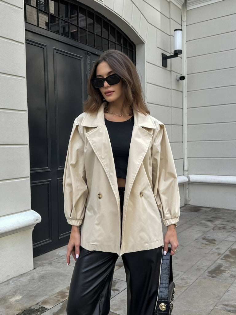 Taş Balon Kol Oversize Trençkot