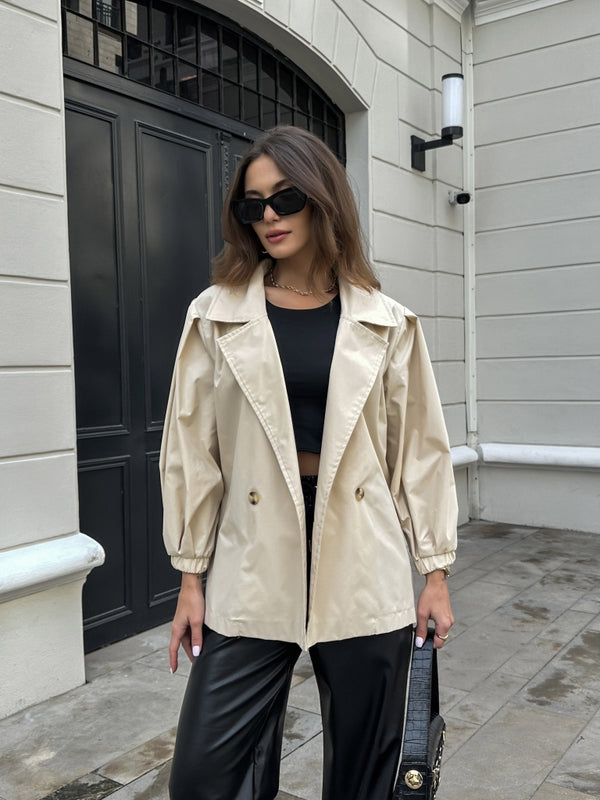 Taş Balon Kol Oversize Trençkot