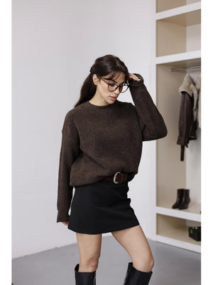 Acı Kahve Bisiklet Yaka Yumoş Kazak 2373-Acı Kahve