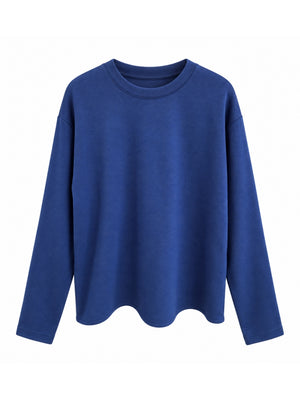 Lacivert Bisiklet Yaka Basic Sweat 11448-Lacivert