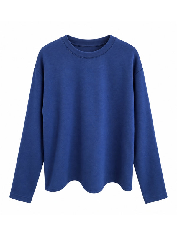 Lacivert Bisiklet Yaka Basic Sweat 11448-Lacivert