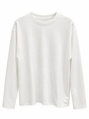 Ekru Bisiklet Yaka Basic Sweat 11448-Ekru