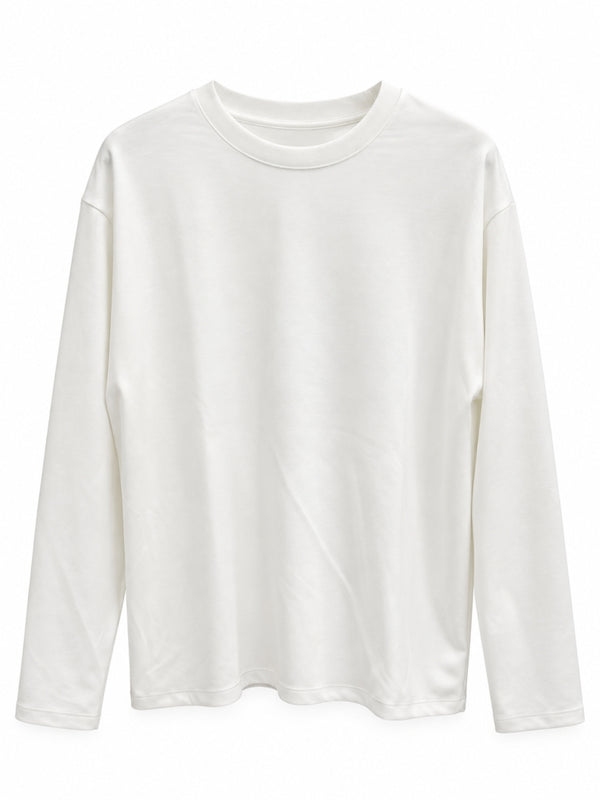 Ekru Bisiklet Yaka Basic Sweat 11448-Ekru