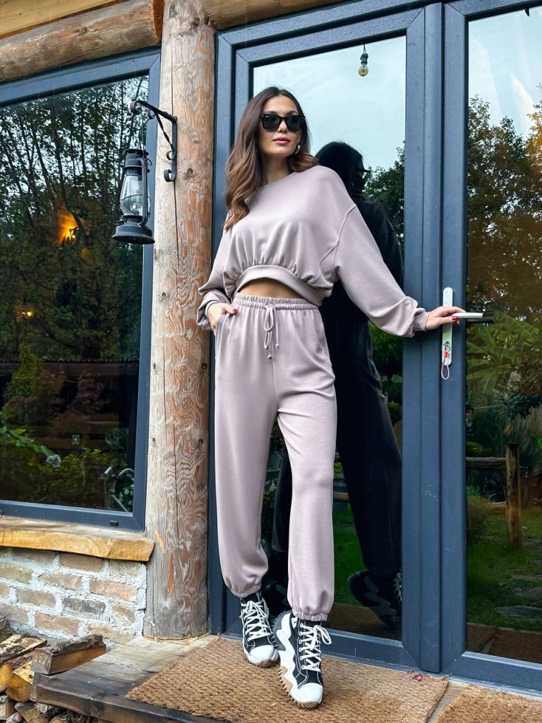 Vizon Modal Sweat Pantolon Takım 50915-VİZON