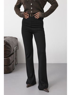 Siyah Kemerli İspanyol Pantolon 0099-Siyah