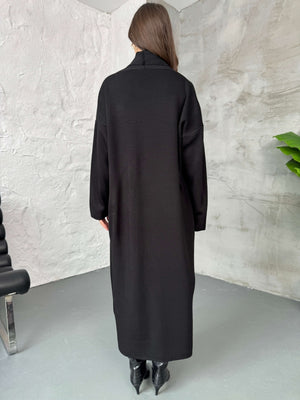 Siyah Elbiseli Hırka Takım 10117-Siyah