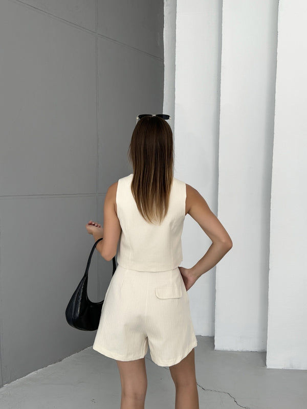 Tasarım Keten Yelek 60189