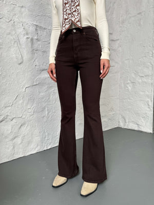 Kahverengi İspanyol Paça Jean G2106-KaAHVE