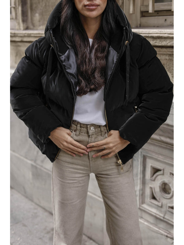 Siyah İnfinty Parlak Şişme Mont 2285-SİYAH