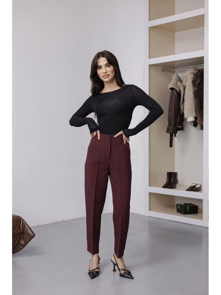 Mürdüm Pensli Havuç Pantolon 50109-BORDO