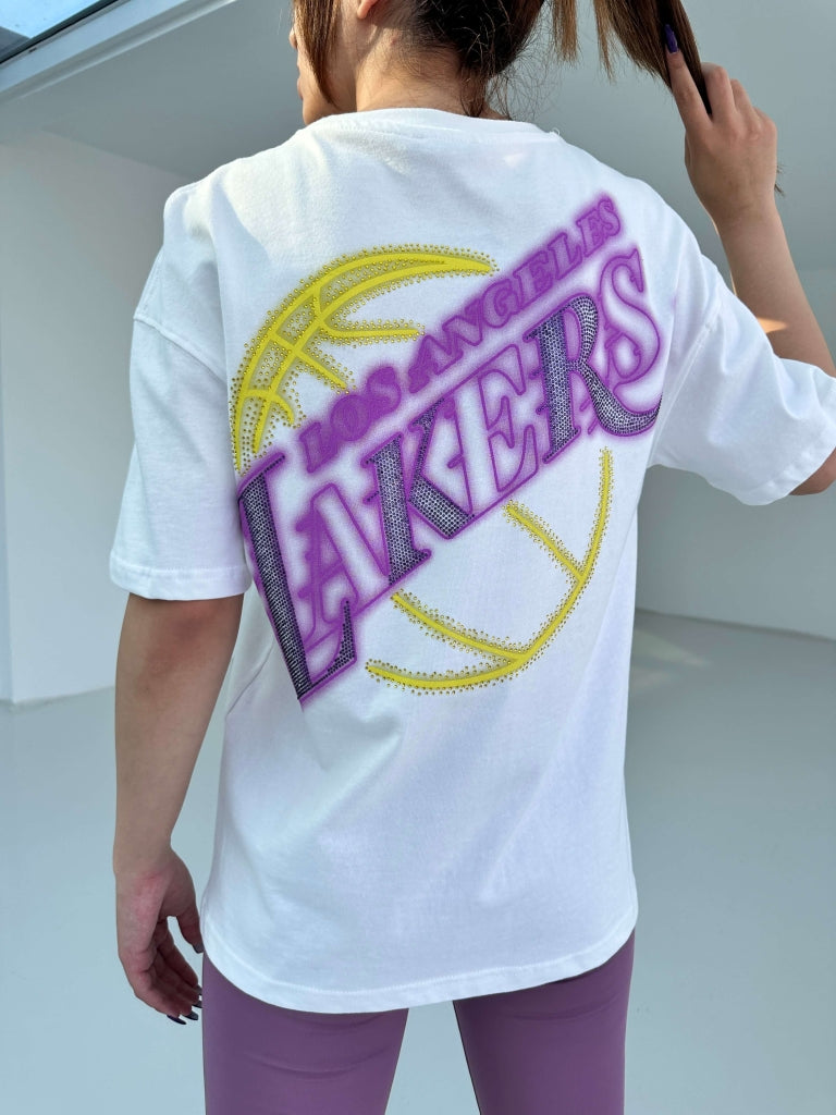 Beyaz Lakers Tshırt
